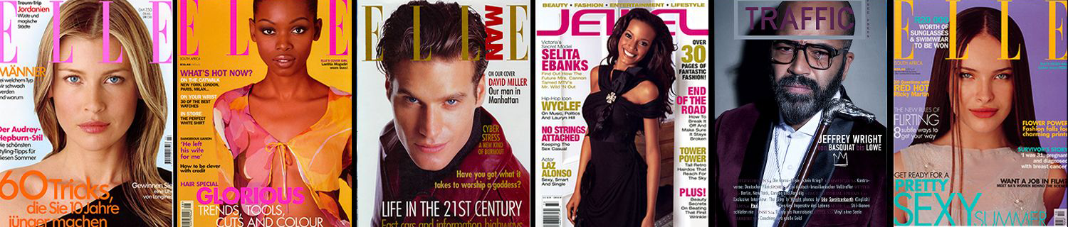 Magazine covers featuring talent represented by the agency